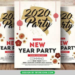 2022 Watercolor New Year Flyer Psd Template