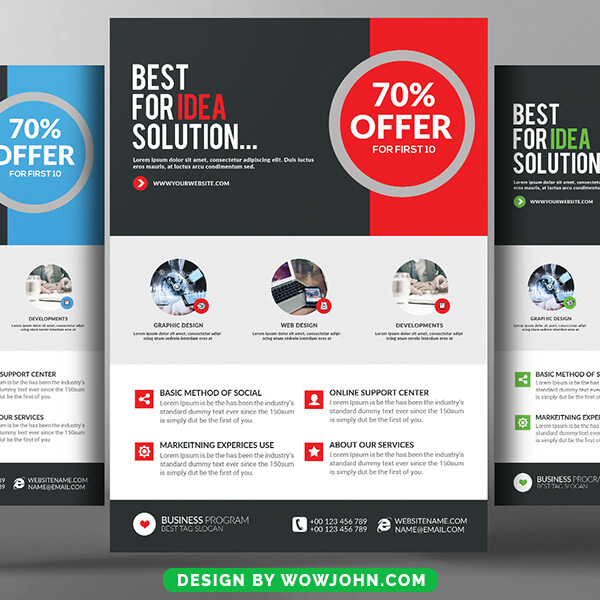 Free Modern Software Company Flyer Psd Template