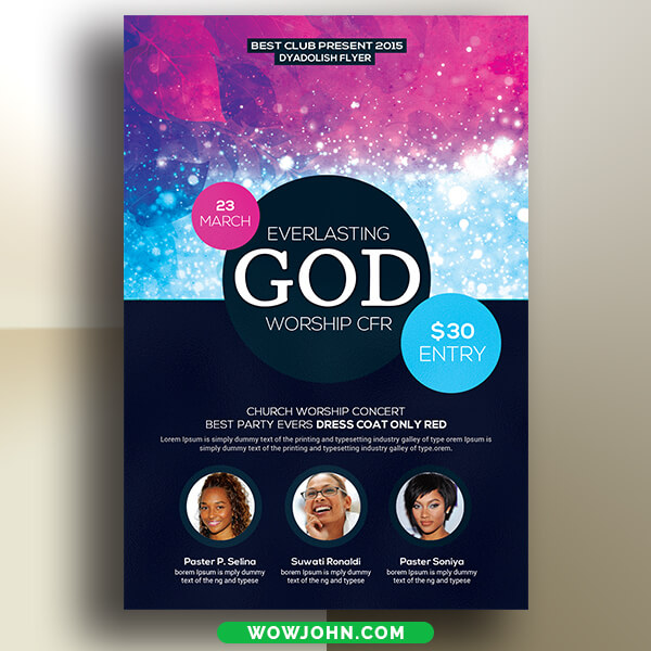 Free Everlasting God Church Flyer Psd Template
