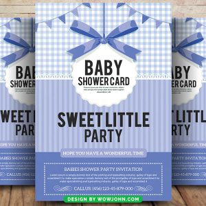 Free Baby Shower Announcement Invitation Card Psd Template