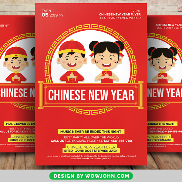 Free Chinese New Year Greeting Flyer Psd Template