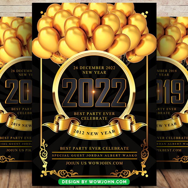 Free 2022 New Year Eve Psd Flyer Template