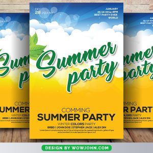 Free Summer Party Flyer Psd Template