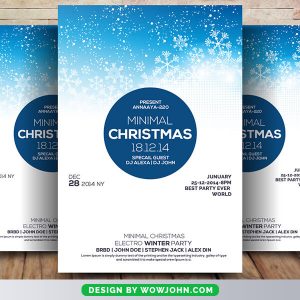 Free Blue Minimal Christmas Flyer Psd Template
