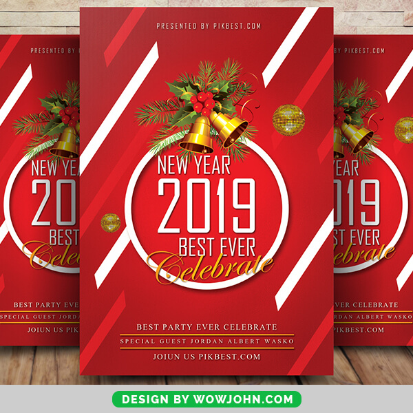 2022 New Year Christmas Flyer Psd Template