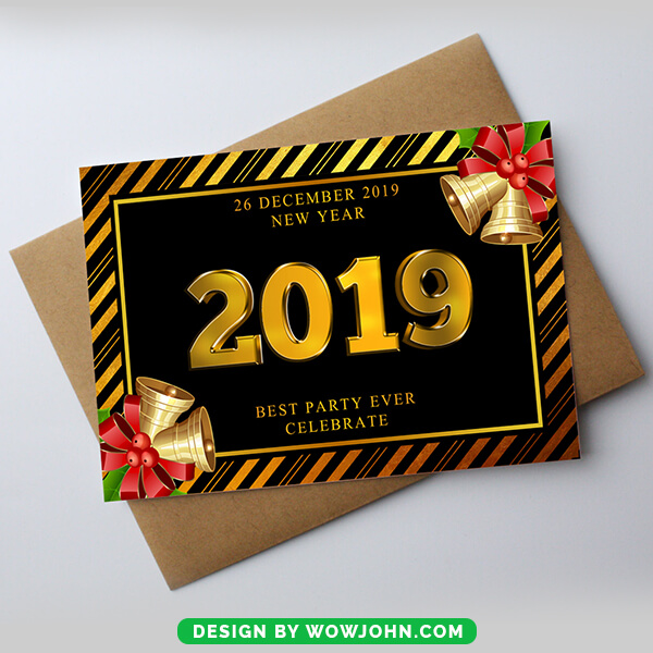 Free 2022 New Year Card Invitation Psd Template