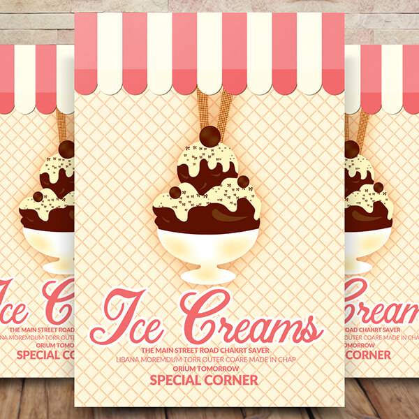 Free Ice Cream Shop Flyer Psd Template