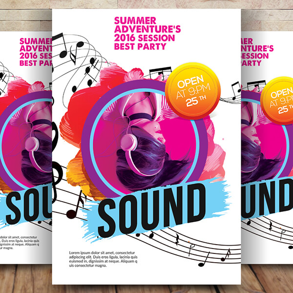 Free Music Sound Flyer Psd Template
