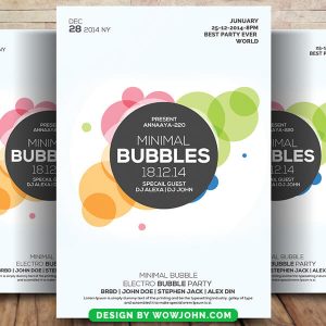 Minimal Colors Party Psd Flyer Template