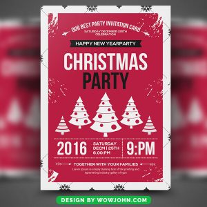 Free Retro Christmas Night PSD Flyer Template