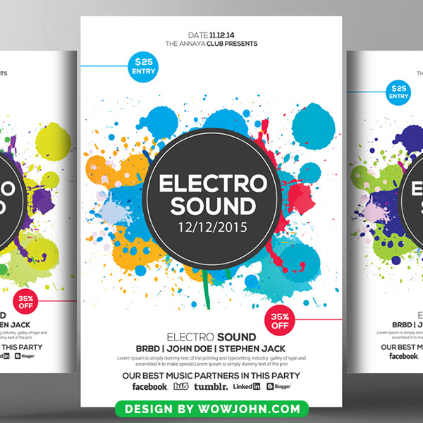 Free Electro Sound Psd Flyer Template