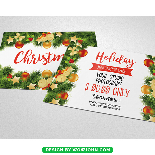 Free Flowers Christmas Postcard Psd Template
