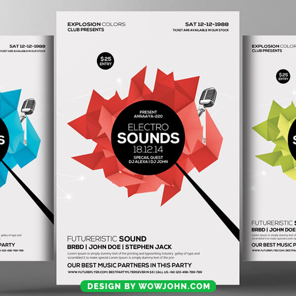 Free Electro Sounds Music Psd Flyer Template