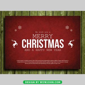 Free Christmas Card With White Trees Psd Template