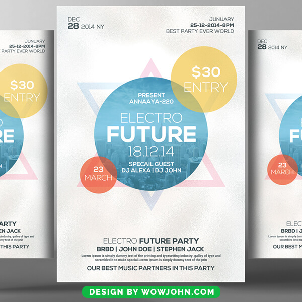 Free Tropical Electro House Party Flyer Psd Template