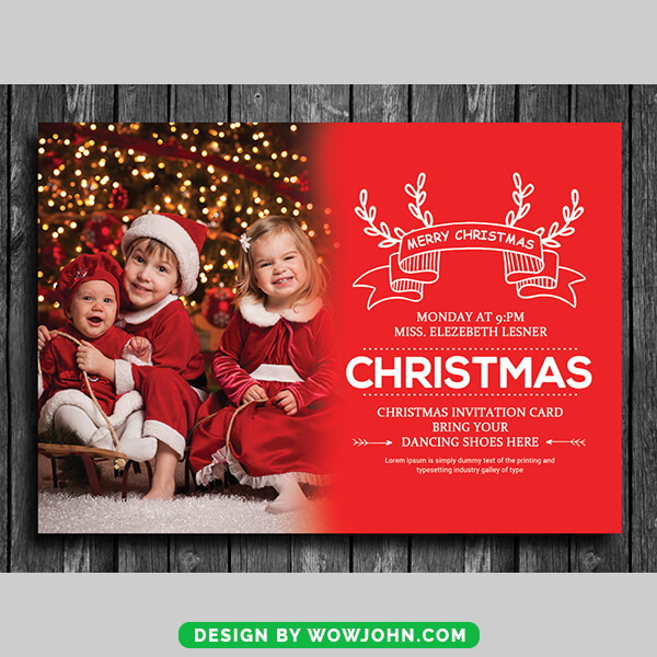 Christmas Card Invitation Template Free PSD