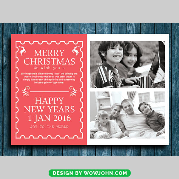 Free Kids Christmas Holiday Card Psd Template