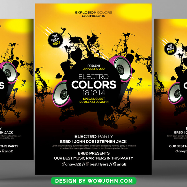 Free Minimal Electro DJ Flyer and Poster Template