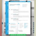 Free Simple Blue Resume CV Psd Template Download