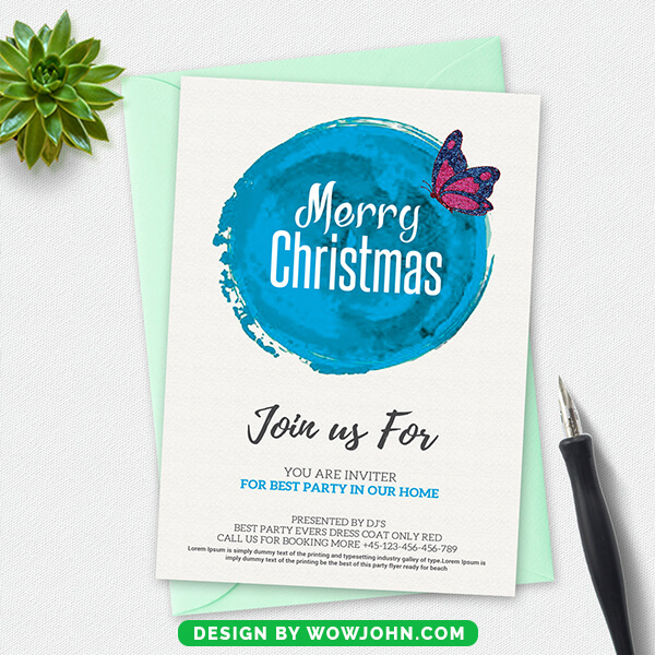 Free Printable Christmas Postcard PSD Template