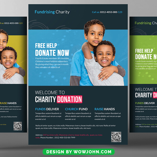 Free Kids Money Charity Donation Flyer Psd Template