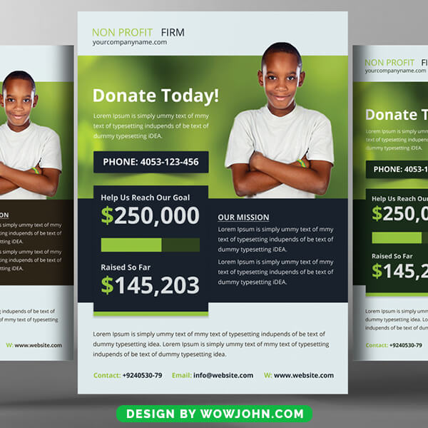 Kids Charity Donation Flyer Psd Template