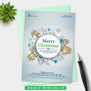 Christmas Invitation Greeting Card Psd Template