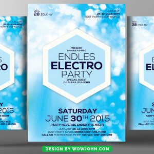 Free Blue Abstract Party Flyer Psd Template