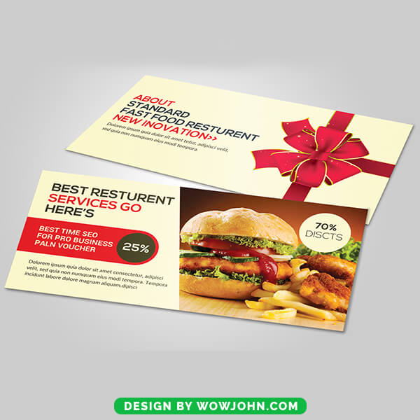 Free Fast Food Discount Gift Voucher Psd Template