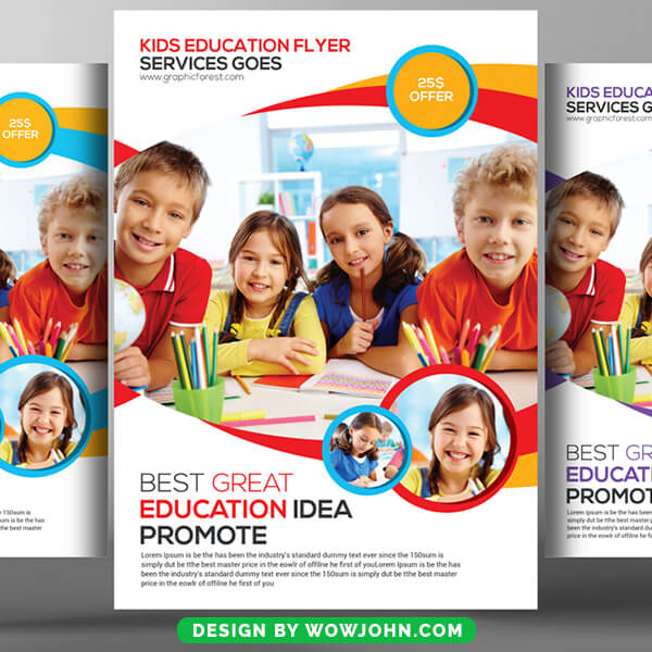 Free Kids Education Tutoring Flyer Template Psd