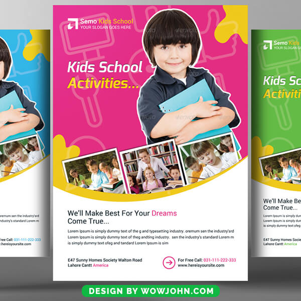 Free Kids School Activities Psd Flyer Template