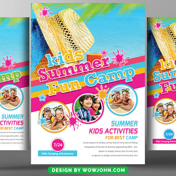Free Kids Summer Camp Fun Psd Flyer Template