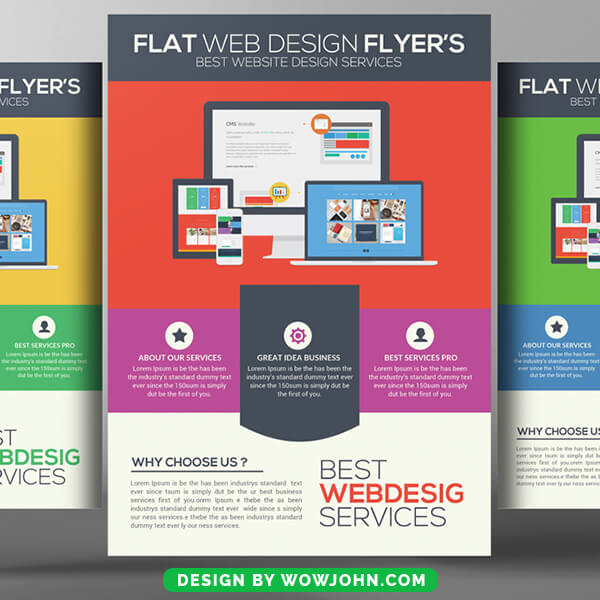 Free Flat Web Design Psd Flyer Template