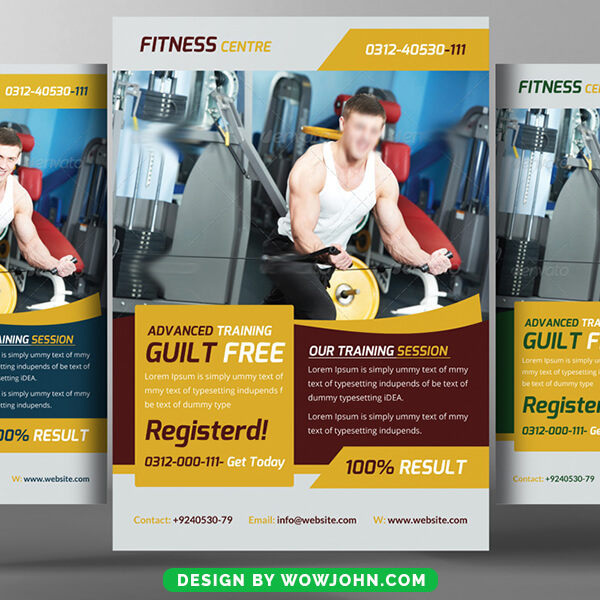 Free Clean Fitness Gym Flyer Psd Template
