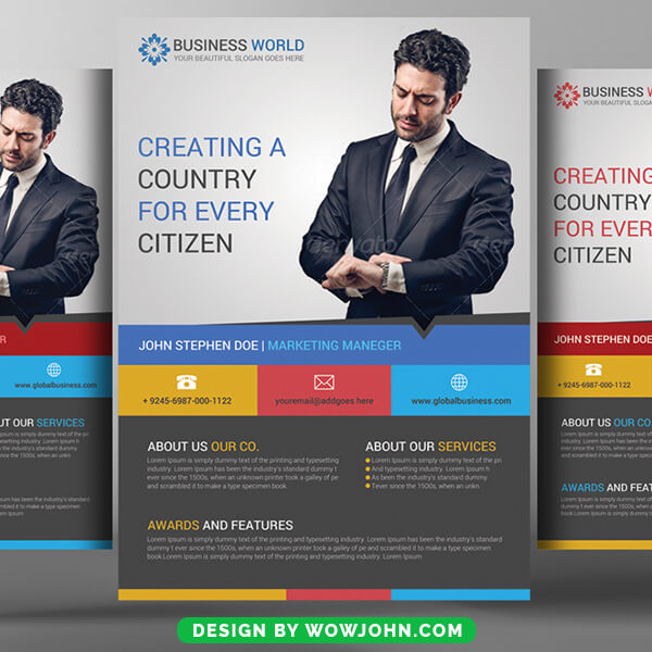 Free Black Business Flyer Psd Template