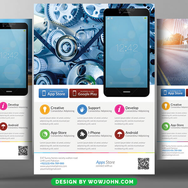 Free Mobile App Flyer Design Psd Template