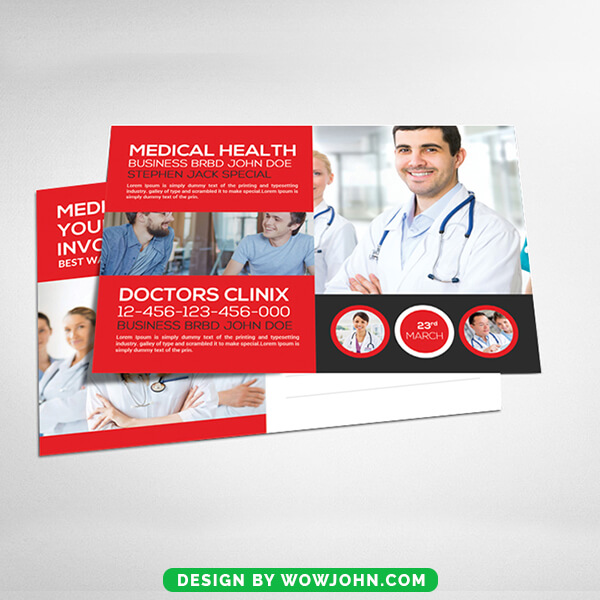 Free Medical Doctor Hospital Psd Postcard Template