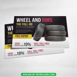 Free Tyre Wheel Rims Shop Psd Postcard Template