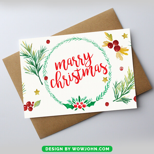 Christmas Card Template, Holiday Cards Free PSD