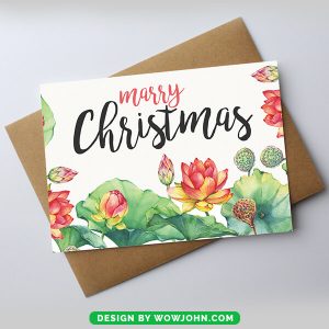 Free Watercolor Christmas Photo Card Psd Download