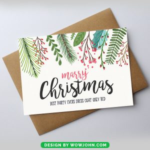 Christmas Card Template 5x7 Editable Christmas Card