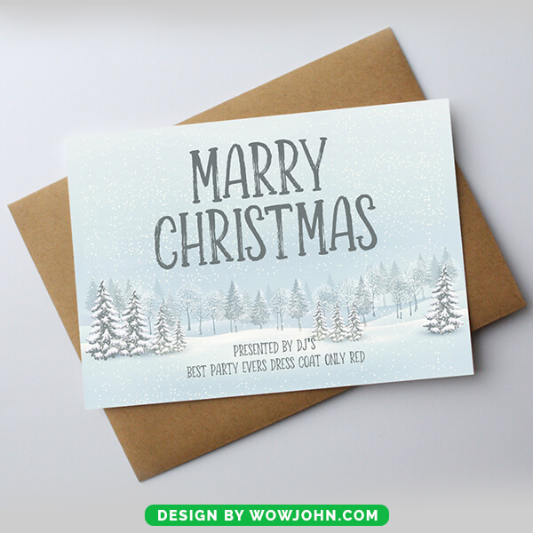 Merry Christmas Tree Printable Card Psd Download