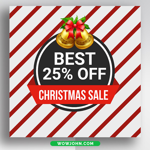 Free Christmas Sale Discount Banner Psd Template