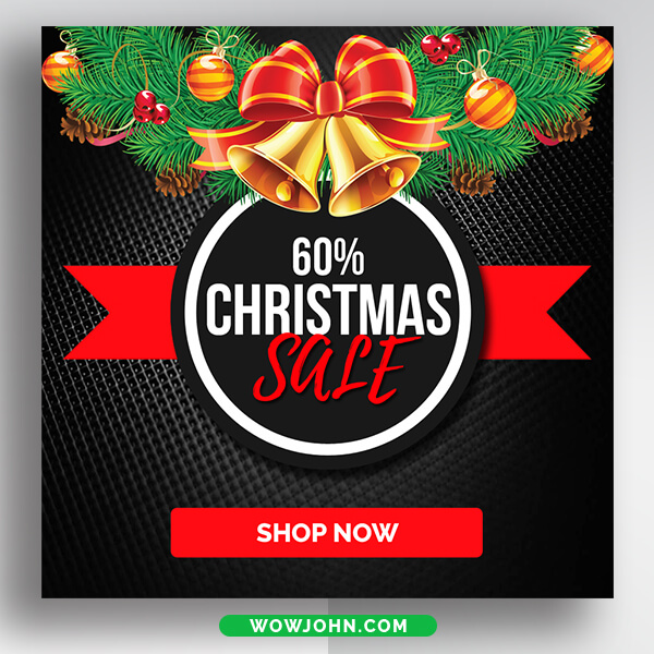 Christmas Sale Discount Banner Psd Template