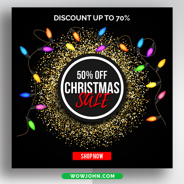 2021 Christmas New Year Banner Psd Template