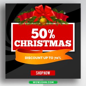 Christmas Promotion Instagram Banner Psd Template