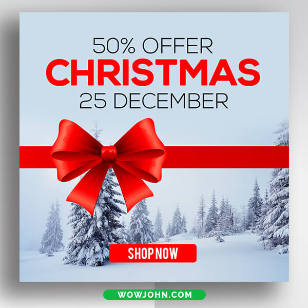 Free Christmas Discount Banner Psd Template