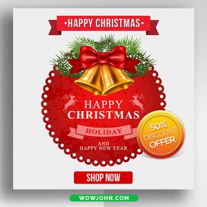 Free Christmas Holiday Sale Banner Psd Template