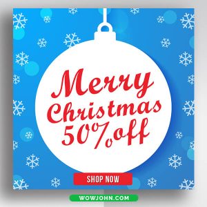 Merry Christmas Sale Discount Banner Psd Template