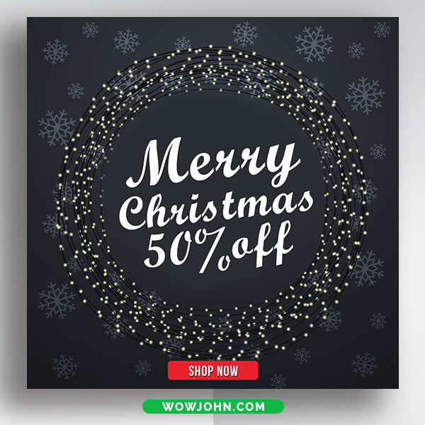 Happy Christmas Sale Discount Banner Psd Template